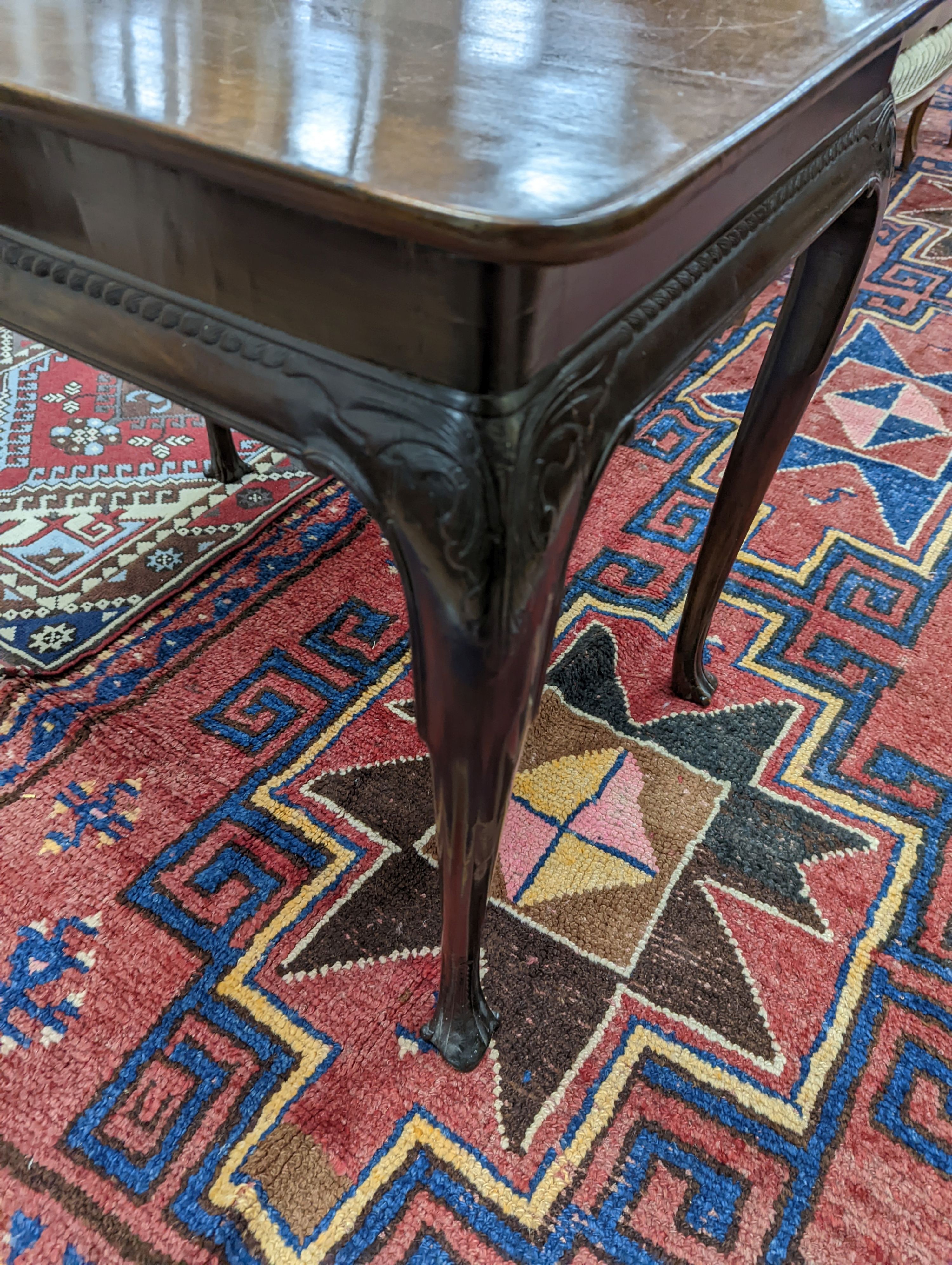 A George II mahogany silver table, width 83cm, depth 55cm, height 69cm